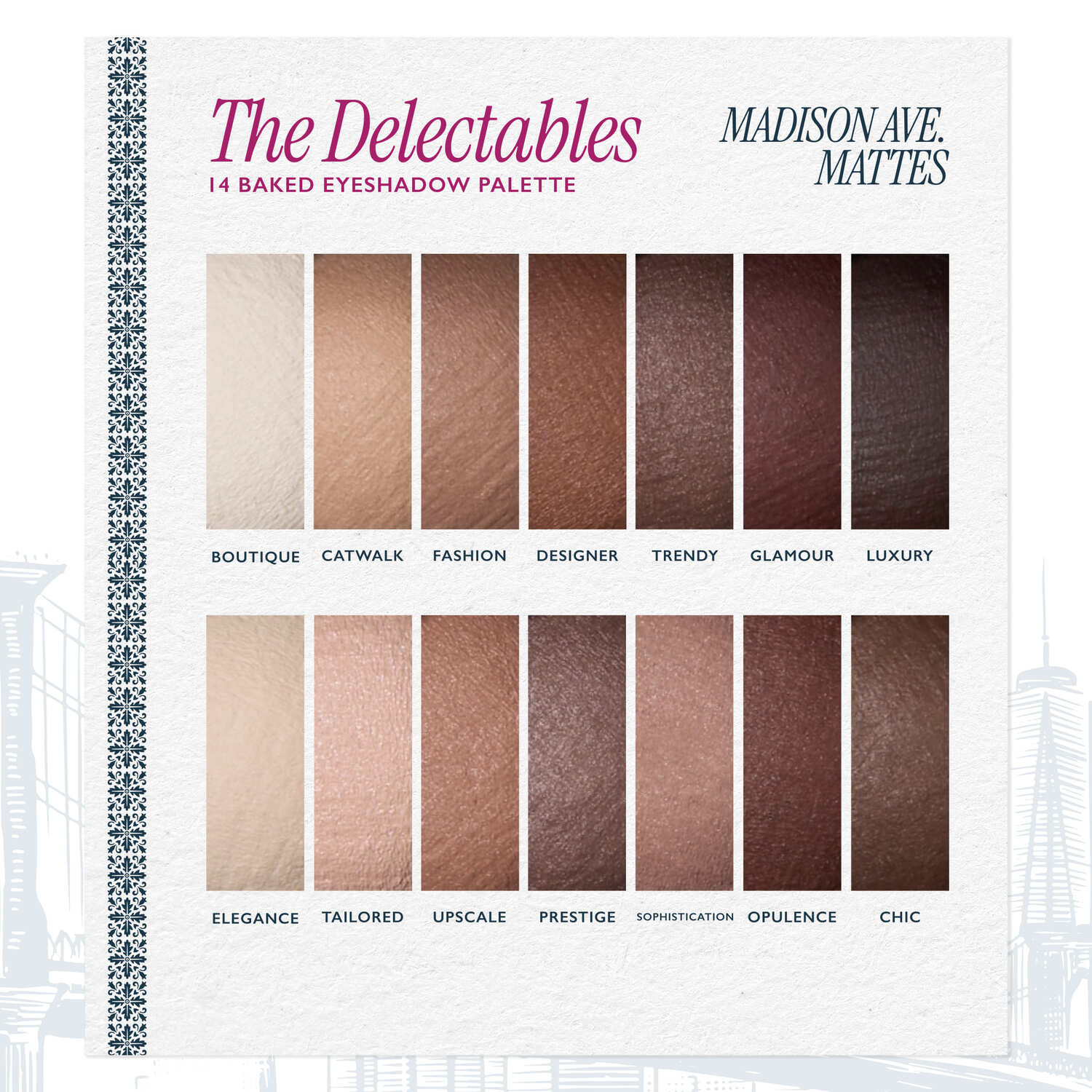 Delectables 14 Multi-Finish Baked Eyeshadows: Madison Ave. Mattes